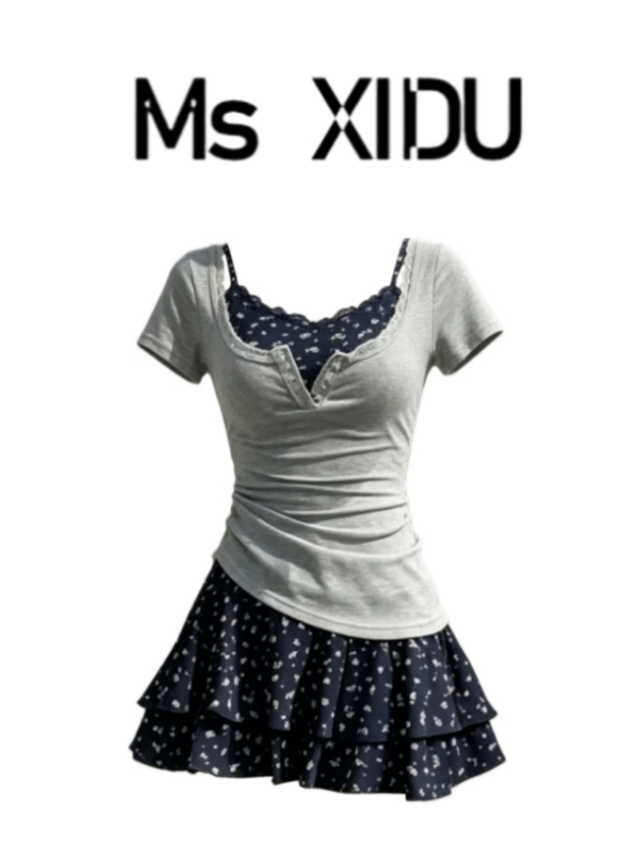 Korean Style A Line Shirt Dress - Korean Style Summer Outfit Set Women's