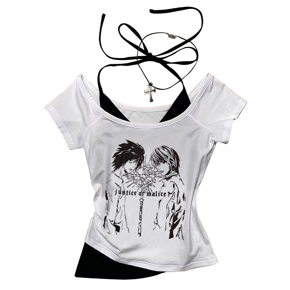Death Note Gothic Grunge Crop  - Y2K Graphic Baby Tee Crop review and price