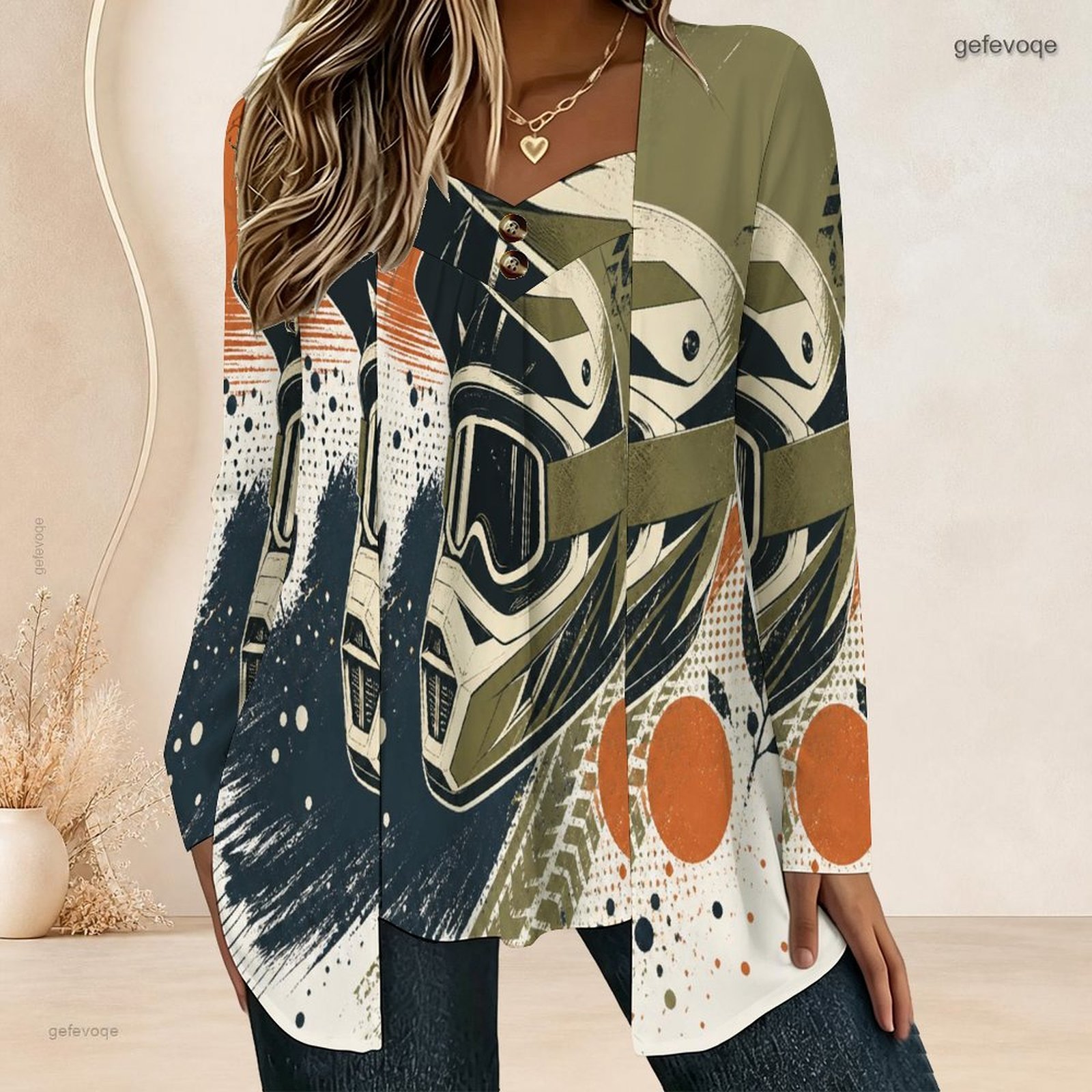 Women Fake Two Piece Long Slee - Blouses review and price