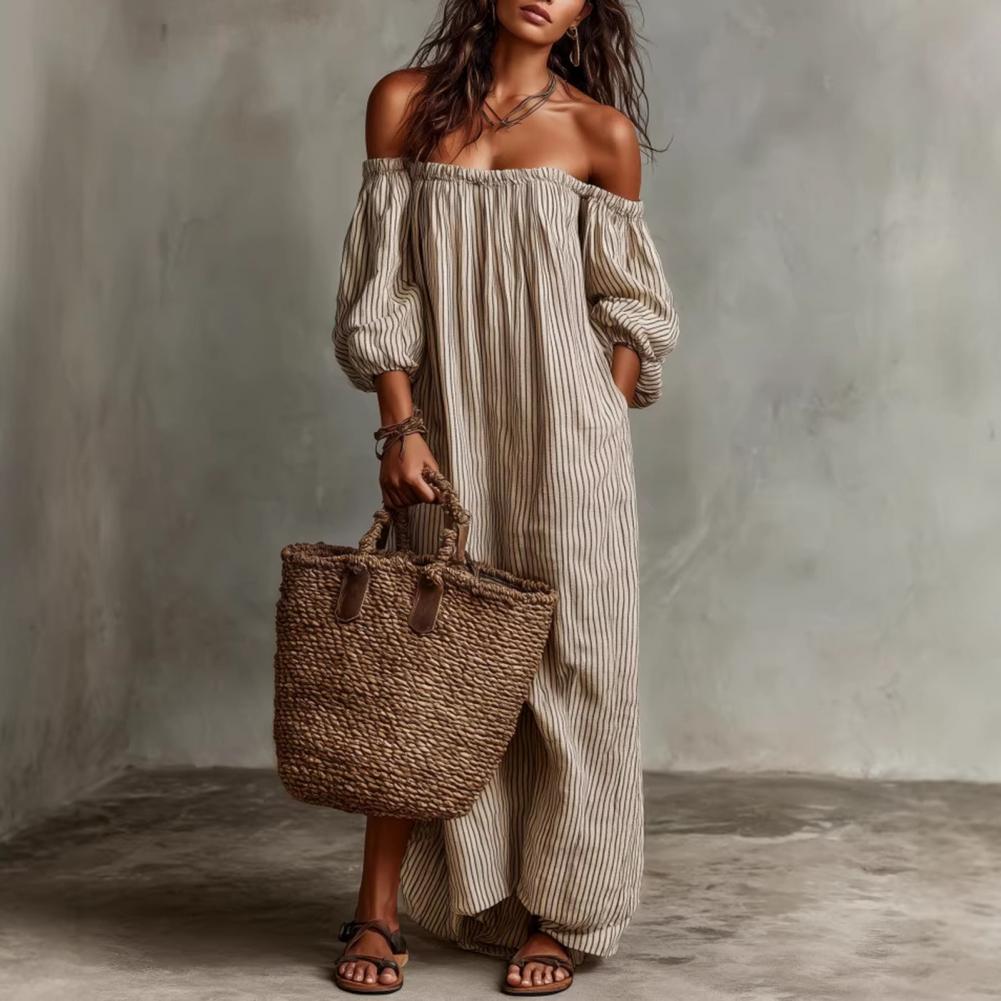 Spring Summer Women's Off Shou - Off Shoulder Puff Sleeve Sundress review and price