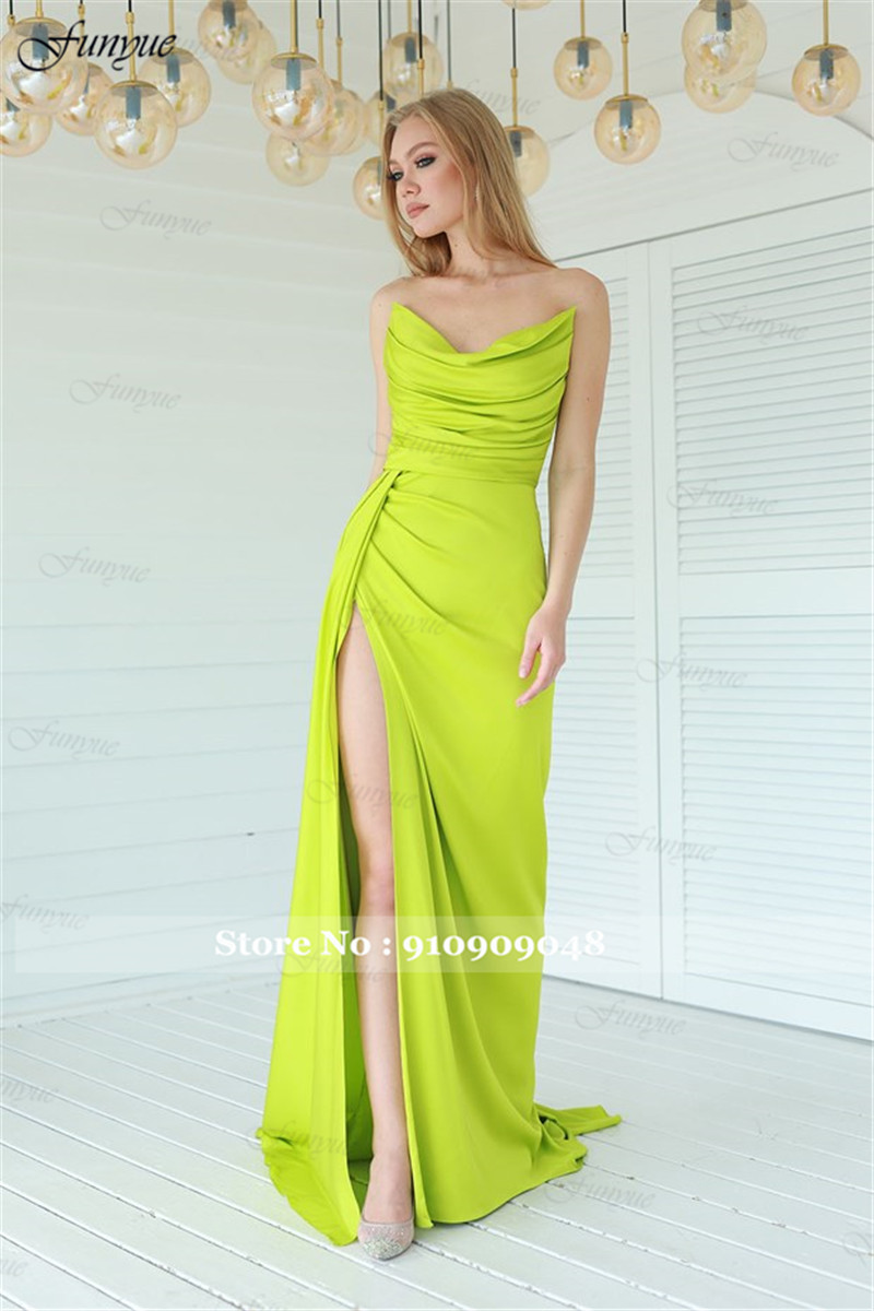 Elegant Off Shoulder Evening D - Elegant Satin Evening Gown Split review and price