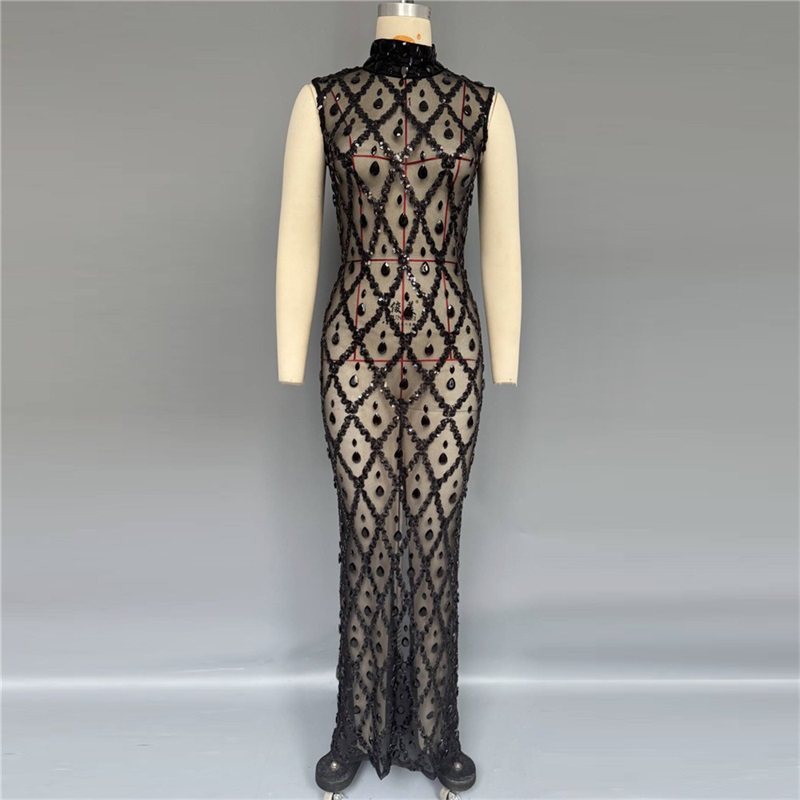 Black Sparkly Sexy Prom Dress  - Sexy Mesh Sheer Bodycon Dress review and price