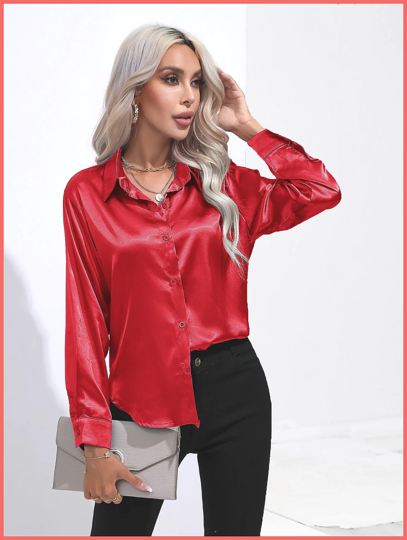 2025 Spring Summer Satin Shirt - Blouses review and price
