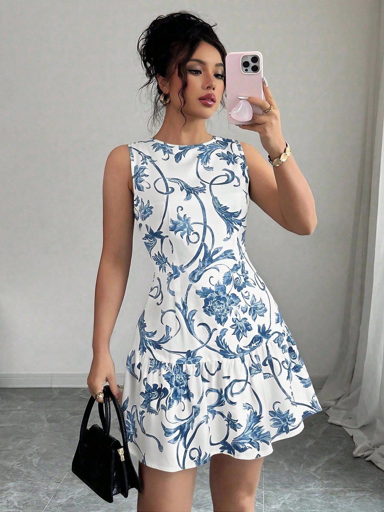Women's Floral Print Sleeveles - French Vintage Floral Midi Dress review and price