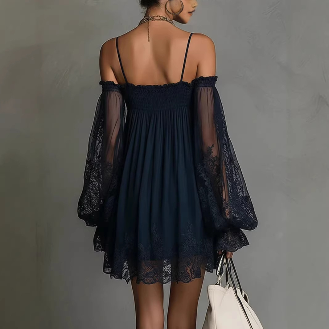 Off Shoulder Women Mini Dress  - French Vintage Floral Midi Dress review and price