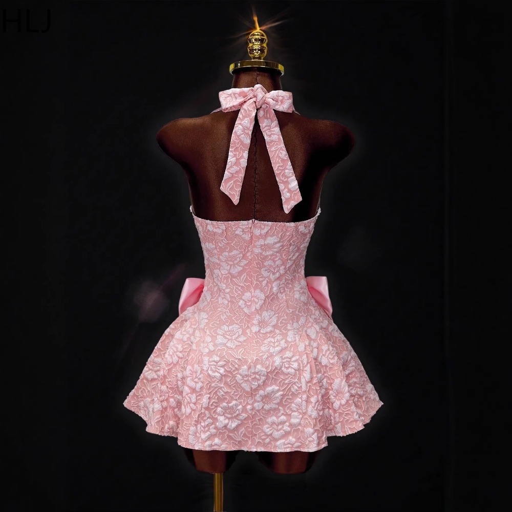 HLJ Y2K Sexy Jacquard Patchwor - Y2K Backless Halter Mini Dress review and price