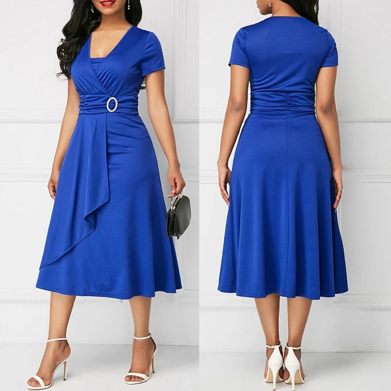 We.Fine Dress Women Solid Colo - French Vintage Floral Midi Dress review and price